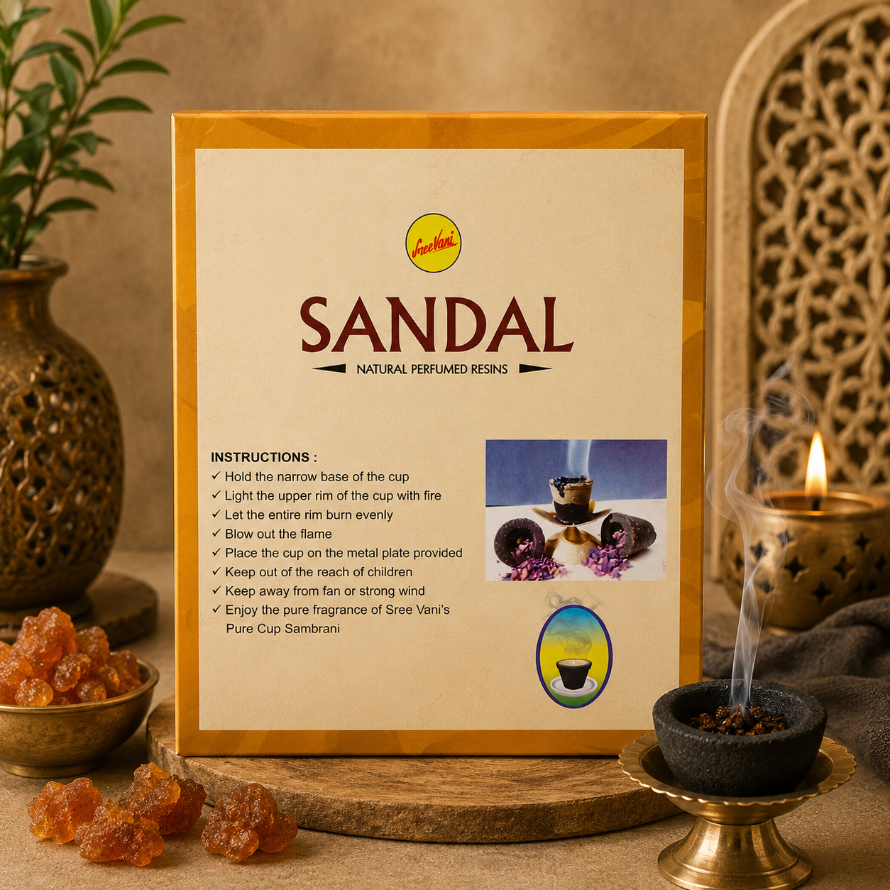 Carbón Activado Sree Vani - Sándalo
