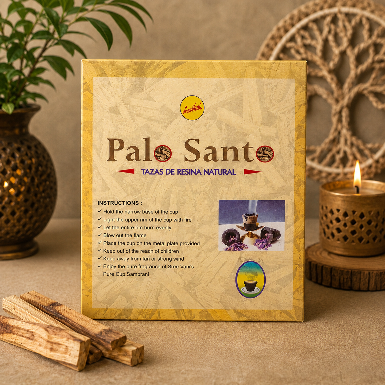 Carbón Activado Sree Vani - Palo Santo